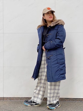 「AVIREX（アヴィレックス）のアイテム（ダウンジャケット/コート）」を使った、Yukieさん（レディース・156cm）の冬コーディネート