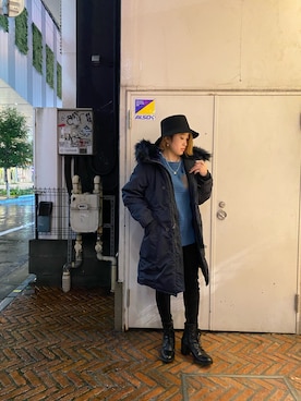 「アイテム（ミリタリージャケット）」を使った、Yukieさん（レディース・156cm）の秋コーディネート