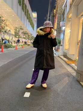 「AVIREX（アヴィレックス）のアイテム（モッズコート）」を使った、Yukieさん（レディース・156cm）の秋コーディネート