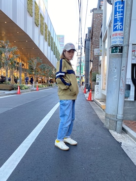 「アイテム（ジャージ）」を使った、Yukieさん（レディース・156cm）の冬コーディネート
