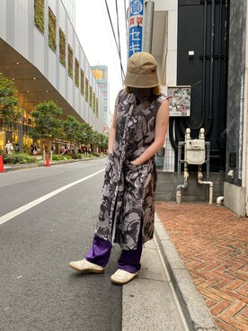 「AVIREX（アヴィレックス）のアイテム（シャツワンピース）」を使った、Yukieさん（レディース・156cm）の春コーディネート