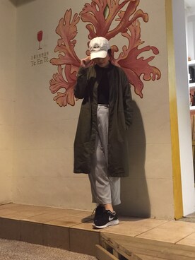 「Taiwan」｜「アイテム（ピーコート）」を使った、Ellie Suさん（レディース・161cm）の春コーディネート