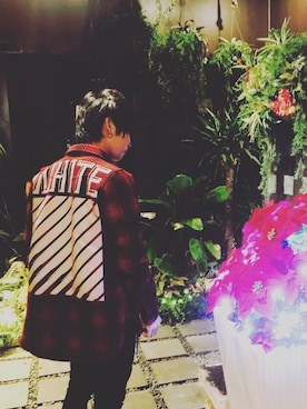 「OFF-WHITE」｜「アイテム（ミリタリージャケット）」を使った、MASAさん（メンズ・172cm）の冬コーディネート
