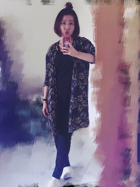「Design Tshirts Store graniph（デザイン　ティーシャツ　ストア　グラニフ）のアイテム（シャツワンピース）」を使った、Eny.8910さん（レディース・160cm）の春コーディネート