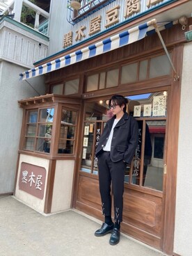 「Dr. Martens（ドクターマーチン）のアイテム（シューズ、ブラック系）」を使った、宮内慧人(KEITO)さん（メンズ・172cm）の夏コーディネート