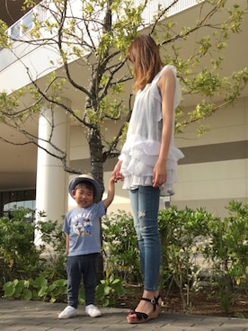 「stradivarius（ストラディバリウス）のアイテム」を使った、hal_xoxoさん（キッズ・90cm）の夏コーディネート