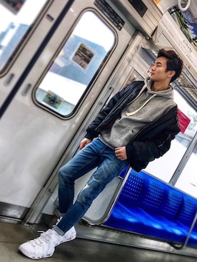 「DHOLIC（ディーホリック）のアイテム（ジャージ）」を使った、Terryさん（メンズ・171cm）の冬コーディネート