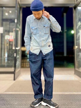 「Champion（チャンピオン）のアイテム（ニットキャップ/ビーニー）」を使った、kjsaaanさん（メンズ・170cm）の夏コーディネート