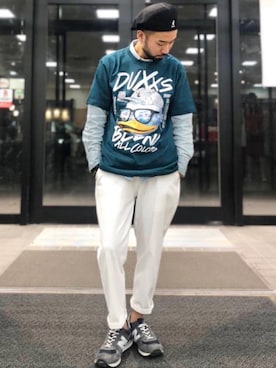 「アイテム（ハンチング/ベレー帽）」を使った、kjsaaanさん（メンズ・170cm）の夏コーディネート