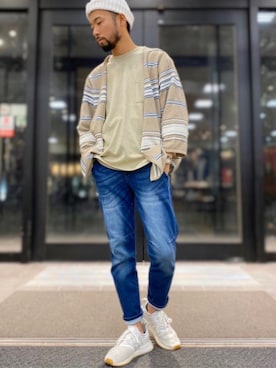 「Champion（チャンピオン）のアイテム（ニットキャップ/ビーニー）」を使った、kjsaaanさん（メンズ・170cm）の夏コーディネート