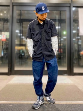 「Right-on（ライトオン）のアイテム（帽子）」を使った、kjsaaanさん（メンズ・170cm）の夏コーディネート