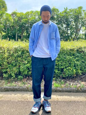「Right-on（ライトオン）のアイテム（帽子）」を使った、kjsaaanさん（メンズ・170cm）の夏コーディネート