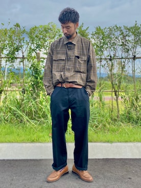 「アイテム（ベルト）」を使った、kjsaaanさん（メンズ・170cm）の秋コーディネート