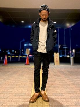 「CAMP7（キャンプセブン）のアイテム（ブルゾン）」を使った、kjsaaanさん（メンズ・170cm）の秋コーディネート