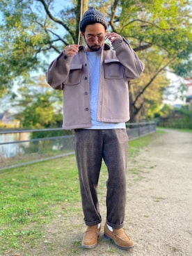 「EDWIN（エドウィン）のアイテム（チノパンツ）」を使った、kjsaaanさん（メンズ・170cm）の秋コーディネート