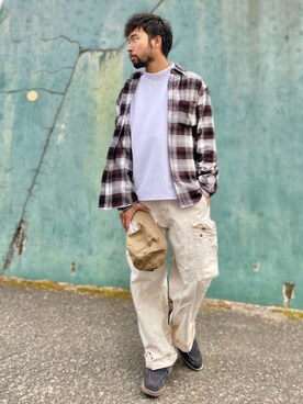 「Right-on（ライトオン）のアイテム（Tシャツ/カットソー）」を使った、kjsaaanさん（メンズ・170cm）の秋コーディネート