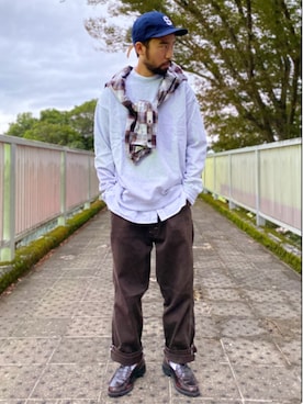 「Right-on（ライトオン）のアイテム（帽子）」を使った、kjsaaanさん（メンズ・170cm）の秋コーディネート