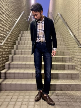 「Right-on（ライトオン）のアイテム（ジャケット/アウター）」を使った、kjsaaanさん（メンズ・170cm）の秋コーディネート