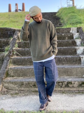 「Dickies（ディッキーズ）のアイテム（帽子）」を使った、kjsaaanさん（メンズ・170cm）の秋コーディネート