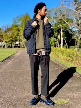 「CAMP7（キャンプセブン）のアイテム（ブルゾン）」を使った、kjsaaanさん（メンズ・170cm）の秋コーディネート
