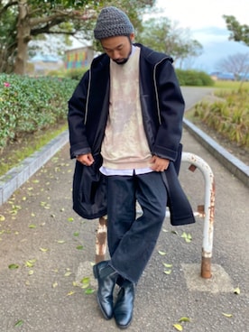 「BACK NUMBER（バックナンバー）のアイテム（スウェット）」を使った、kjsaaanさん（メンズ・170cm）の冬コーディネート