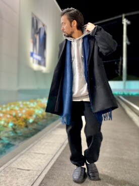 「Right-on（ライトオン）のアイテム（パーカー）」を使った、kjsaaanさん（メンズ・170cm）の冬コーディネート