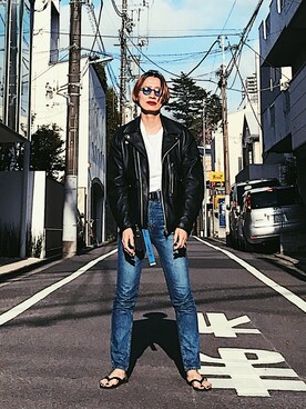 Noriko Kikuchi｜SUN/kakkeのライダースジャケットを使った ...