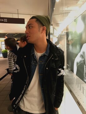 「plain-me（プレインミー）のアイテム（ベスト）」を使った、Jonathon Tsaiさん（メンズ・175cm）の秋コーディネート
