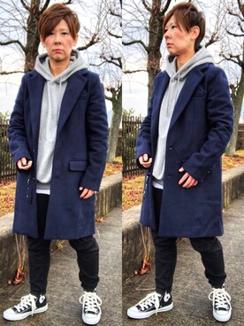 「unrelaxing（アンリラクシング）のアイテム（ジャケット/アウター）」を使った、Tommyさん（レディース・160cm）の冬コーディネート