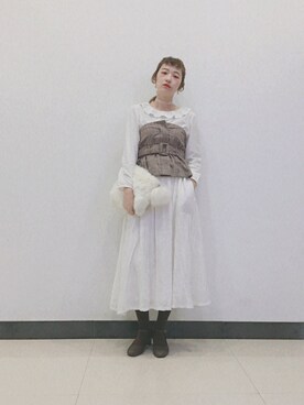 「アイテム（その他トップス、ブラウン系）」を使った、yukoさん（レディース・167cm）の秋コーディネート
