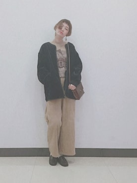 「アイテム（その他トップス、ブラウン系）」を使った、yukoさん（レディース・167cm）の秋コーディネート