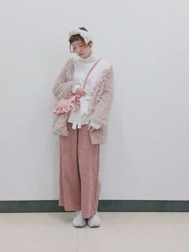 「くすみピンク」｜「アイテム（ブルゾン）」を使った、yukoさん（レディース・167cm）の冬コーディネート