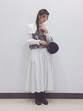 「アイテム（その他トップス、ブラウン系）」を使った、yukoさん（レディース・167cm）の冬コーディネート