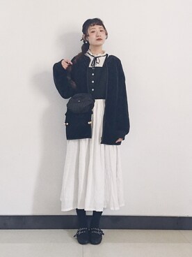 「コルセット」｜「アイテム（その他アウター）」を使った、yukoさん（レディース・167cm）の冬コーディネート