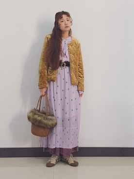 「Another Edition（アナザーエディション）のアイテム（ノーカラージャケット）」を使った、yukoさん（レディース・167cm）の春コーディネート