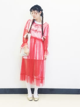 「ニーハイソックス」｜「アイテム（ワンピース）」を使った、yukoさん（レディース・167cm）の秋コーディネート