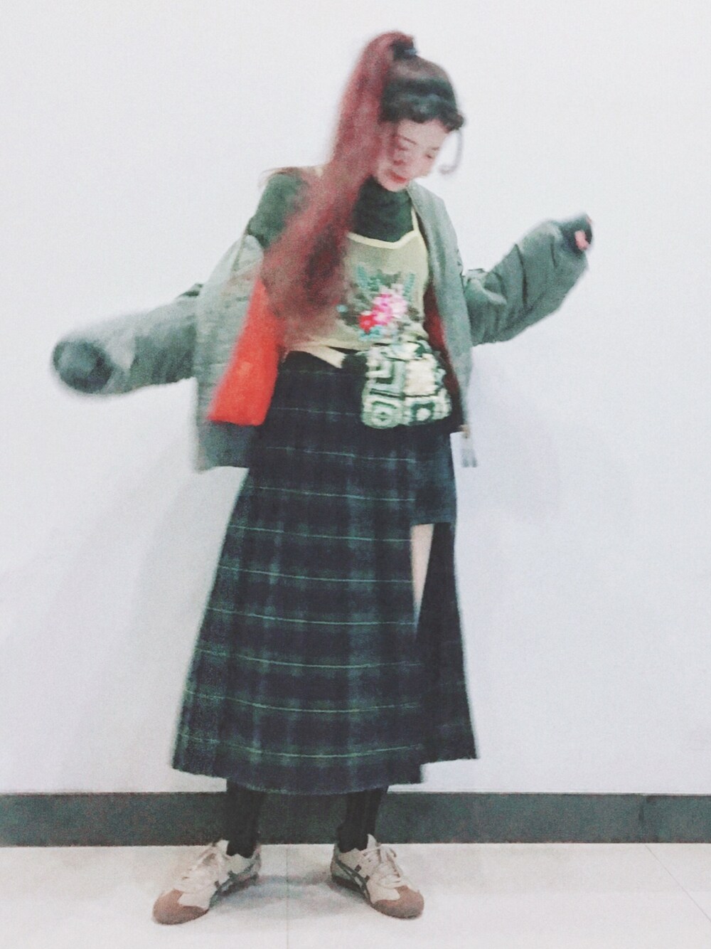 yukoさんの「ダブルチェックラップスカート（jouetie）」を使ったコーディネート