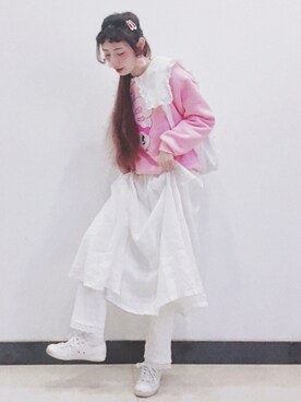 「WC（ダブル シー）のアイテム（スウェット）」を使った、yukoさん（レディース・167cm）の冬コーディネート