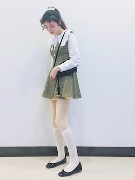 「ニーハイソックス」｜「アイテム（ワンピース）」を使った、yukoさん（レディース・167cm）の春コーディネート