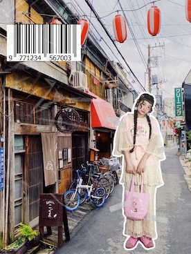 「WC（ダブル シー）のアイテム（トートバッグ）」を使った、yukoさん（レディース・167cm）の夏コーディネート