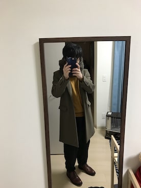 「JOURNAL STANDARD relume（ジャーナルスタンダード　レリューム）のアイテム（チェスターコート）」を使った、ゆーたさん（メンズ・165cm）の冬コーディネート