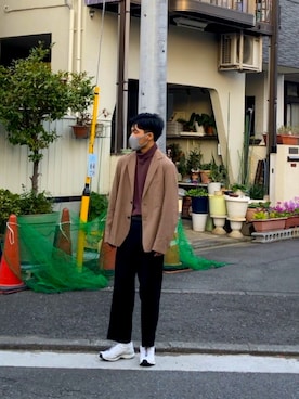 「UNIQLO（ユニクロ）のタートルネックT（長袖）（Tシャツ/カットソー）」を使った、masayukiさん（メンズ・175cm）の冬コーディネート