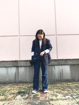 「JUNRED（ジュンレッド）のアイテム（ジャケット/アウター）」を使った、yazakiさん（レディース・156cm）の春コーディネート