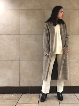 「SALON adam et rope'（サロン アダム エ ロペ）のアイテム（その他アウター）」を使った、yazakiさん（レディース・156cm）の秋コーディネート