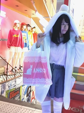「原宿」｜「アイテム（ムートンコート）」を使った、ぱやさん（レディース・165cm）の冬コーディネート