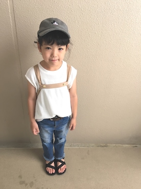「ミニオンズ」｜「アイテム（帽子）」を使った、いおりんさん（キッズ・100cm）の夏コーディネート