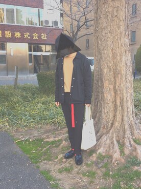 「UNDERCOVER（アンダーカバー）のアイテム（バッグ）」を使った、ひでおくんさん（メンズ・166cm）の春コーディネート