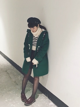 「moussy」｜「アイテム（ダッフルコート）」を使った、Seryouxxxさん（レディース・153cm）の冬コーディネート