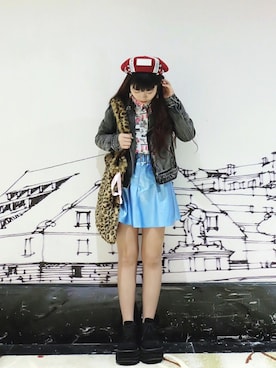 「M.Y.O.B（エム.ワイ.オー.ビー）のアイテム（帽子）」を使った、Seryouxxxさん（レディース・153cm）の冬コーディネート