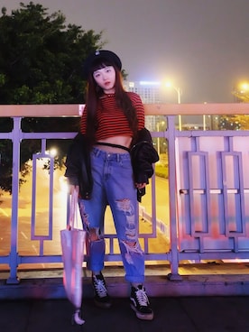 「PAMEO POSE」｜「アイテム（ハンチング/ベレー帽）」を使った、Seryouxxxさん（レディース・153cm）の春コーディネート